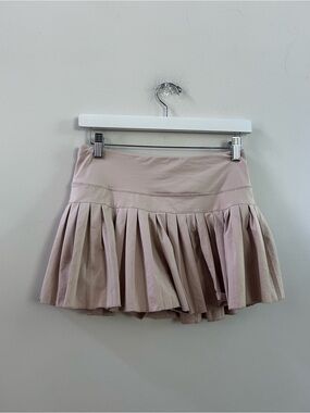 Goldhinge tan pleated mini skirt